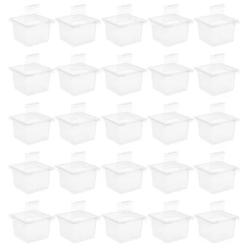 

100Pcs Reptile Breeding Boxes Transparent Feeding Boxes Insect Cage Tank