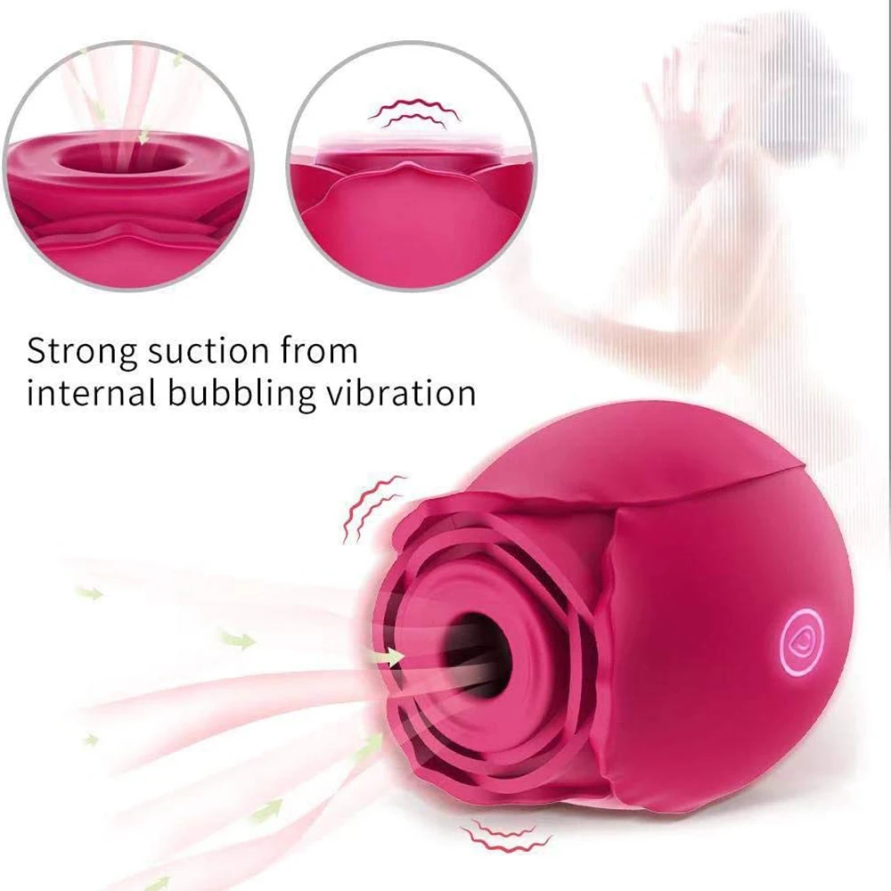 Rose Vibrator Vagina Sucking Vibrator Sucker Oral Licking Clitoris Stimulation Powerful Sex Toys for Women Rose
