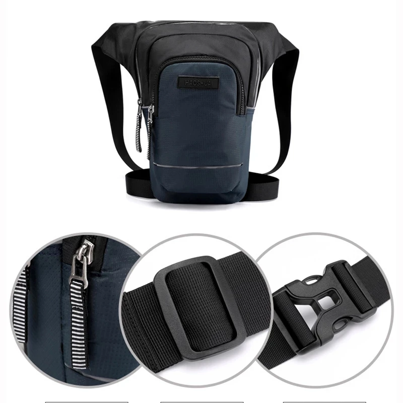 Weysfor New Motorcycle Rider Reflective Drop Leg Bag Travel Messenger Cross Body Hip Thigh Bags Male Nylon Belt Waist Fanny Pack