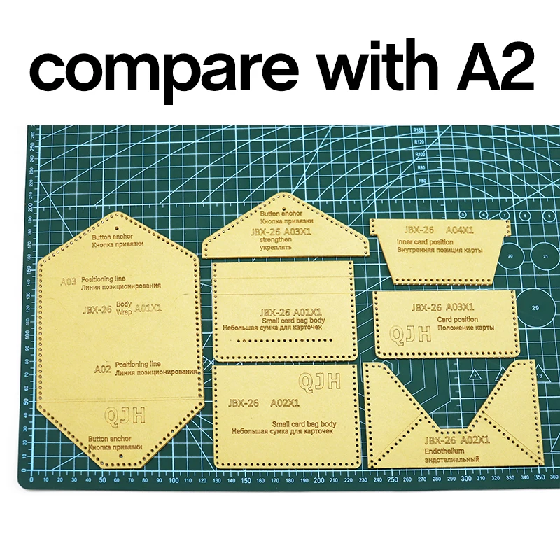 DIY Leather Craft Mold Name Card Bag Acrylic Template Small Lipstick Bag Stencil DIY Sewing Drawing Pattern Supplies