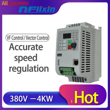 

4KW 380V VFD Variable Frequency Drive Inverter 3 Phase Input 3 Phase Output PID Control Frequency Converter Spindle Motor