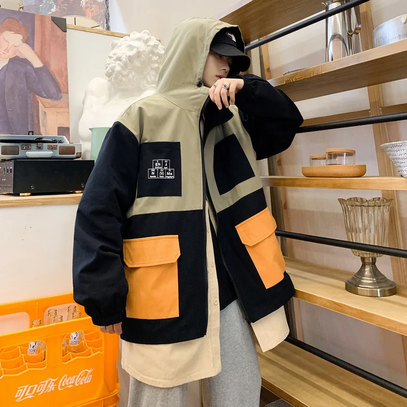 Liketkit осенние куртки с капюшоном для мужчин 2019 цветов накладные карманы карго и
