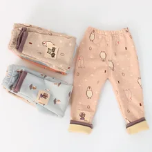 Зимние Утепленные леггинсы для малышей теплые штаны для мальчиков и девочек, вельветовые Детские подштанники, одежда, брюки