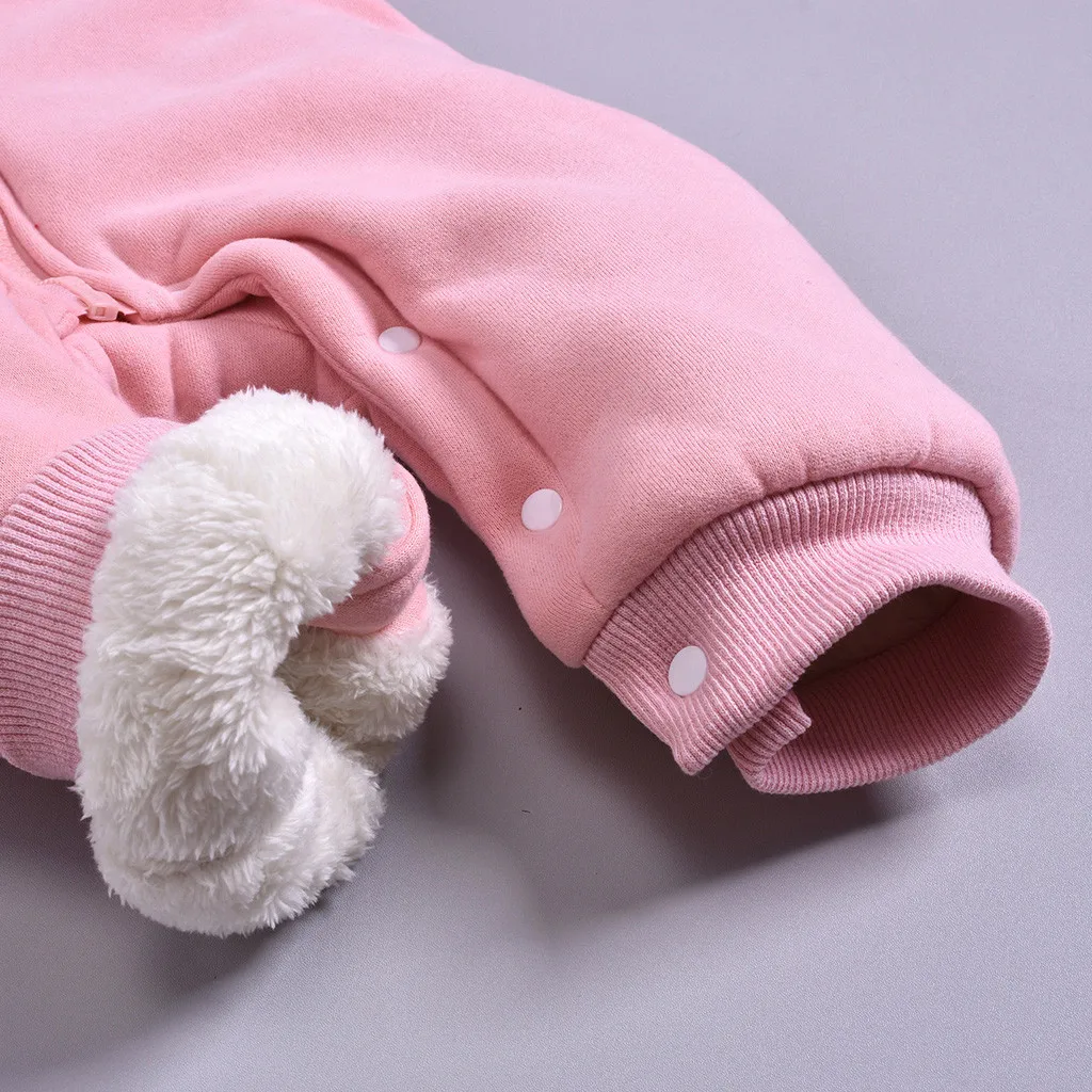 Комбинезон для новорожденных, детская одежда флисовый теплый комбинезон с рисунком кролика, комбинезон для маленьких мальчиков и девочек, зимние мягкие пижамы одежда для детей от 0 до 18 лет