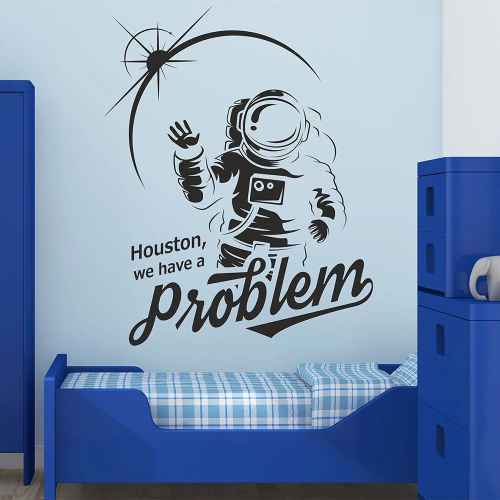 Astronaut Wall Decals Cosmonaut Spaceman Sticker Outer space wall Decor Vinyl Kids room Decoration Mural X790 | Дом и сад