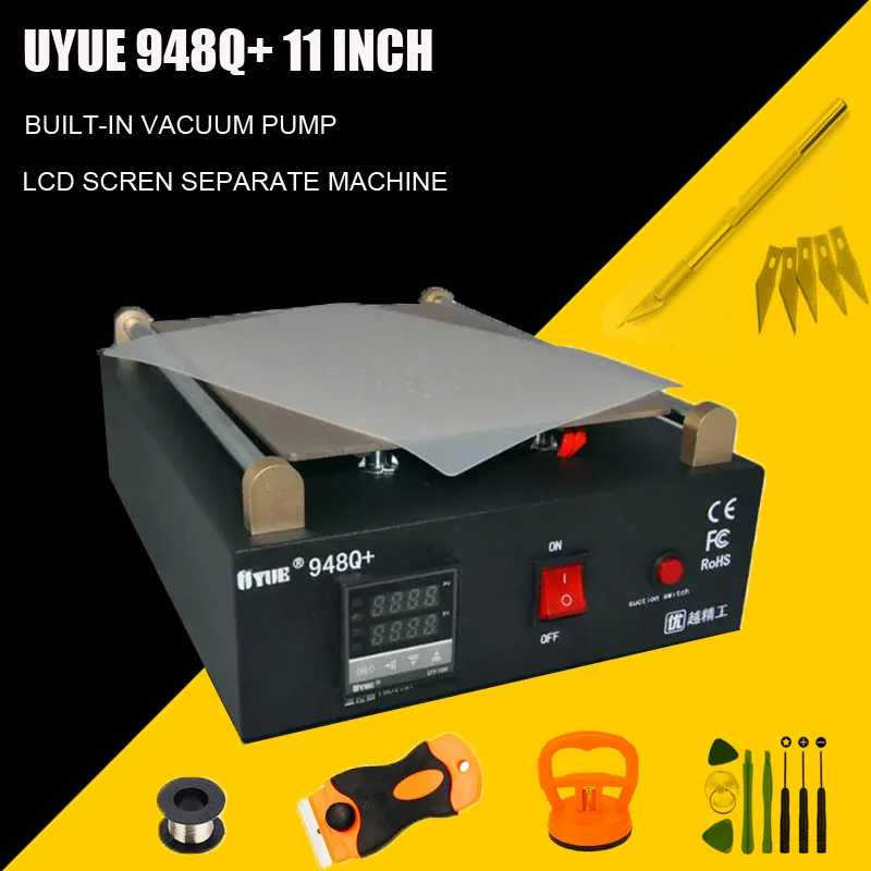 

UYUE 948Q+ 11 inches Built-in Vacuum Pump Mobile phone LCD Screen Separater Machine Touch Screen separator Refurbished Repair