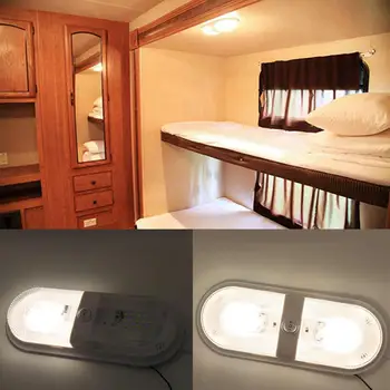 

Adeeing RV Simple Yacht Modified LED lLights 48LED Double Lights with Independent Switch Vehicle Accessories Light Lamp Bulb