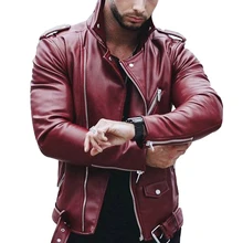 3XL мужские Куртки из искусственной кожи, осенние пальто из искусственной кожи, Мужская мотоциклетная куртка, приталенная модная мужская брендовая одежда