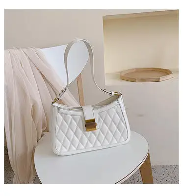 Новая дизайнерская сумочка-Багет в виде подмышек, Ретро стиль, сумки через плечо для женщин, сумка для путешествий, модная простая сумка через плечо - Цвет: white