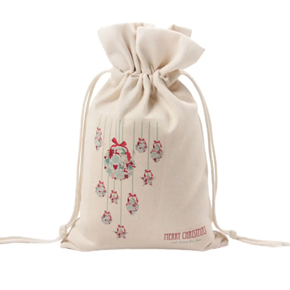 Холст креативный Подарочный мешок Рождественский Мешок украшение мешок для конфет рождество шнурок фестиваль Рождественская вечеринка Декор вечерние подарки сумка - Цвет: Светло-зеленый