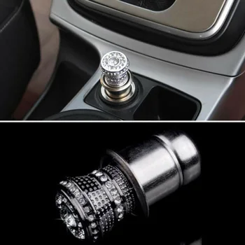 

1 Piece Auto Car Tobacco Socket Lighter Ignition Tool 12V Bling Rhinestone Silver Cigarette Lighter With Drill