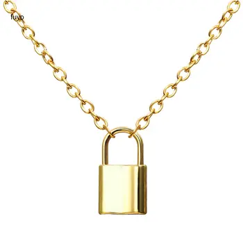 

Sell Well Punk Chain with Lock Necklace for Women Men Padlock Pendant 2020 Statement Gothic Cool Collier Femme chain necklace