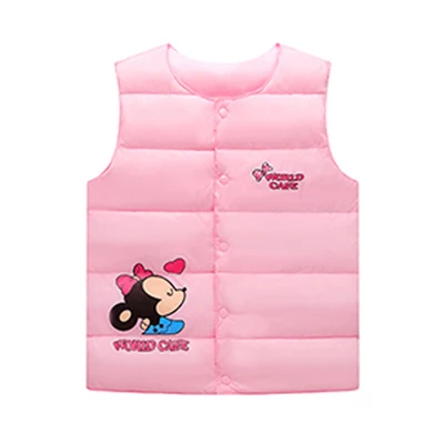 DIMUSi/зимние детские жилеты; модные теплые хлопковые куртки без рукавов для мальчиков; Верхняя одежда для маленьких девочек; ветровка; жилеты - Цвет: Pink