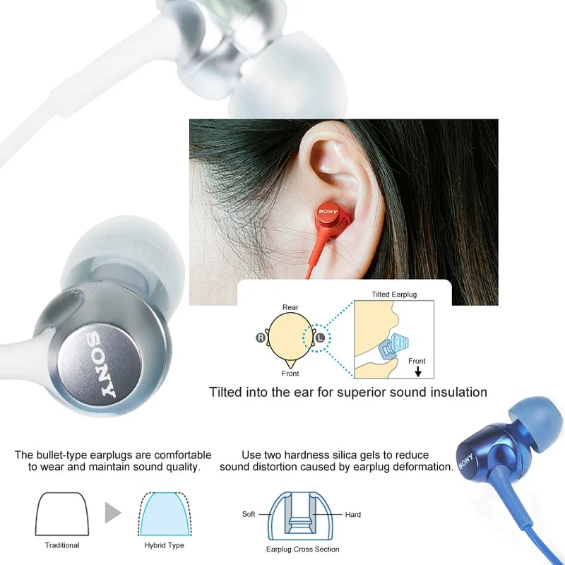 SONY MDR EX255AP Headphone 3 5mm Wired Earbuds Music Earphone Headset Hands free