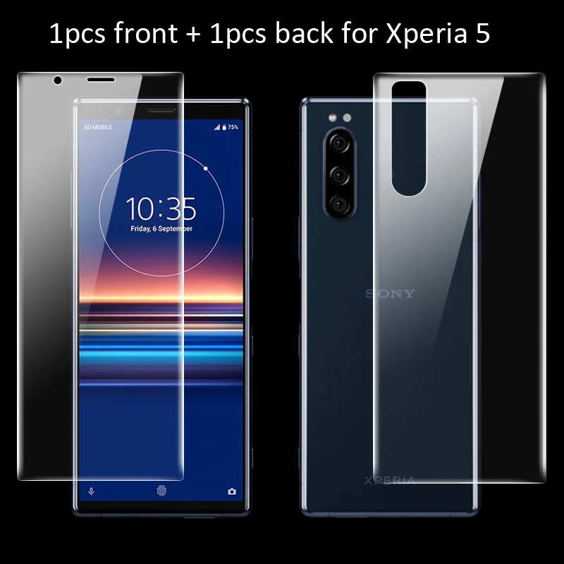 Imak Гидрогелевая пленка для sony Xperia 1 5 Защитная Прозрачная Олеофобная пленка - Цвет: 1xfront 1xback