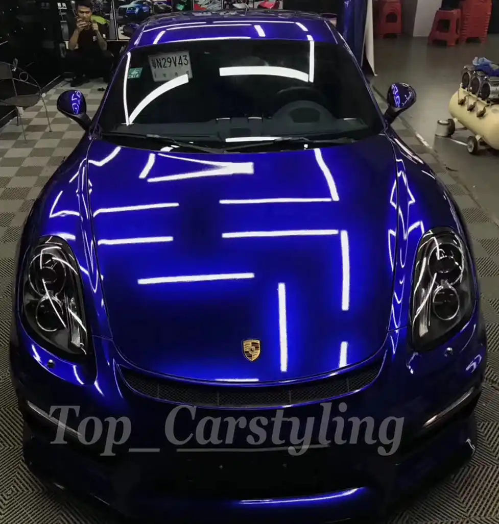 3M quality Satin Chrome Ice blue Vinyl Wrap Car wrap Covering with Air Bubble Free / initial Low