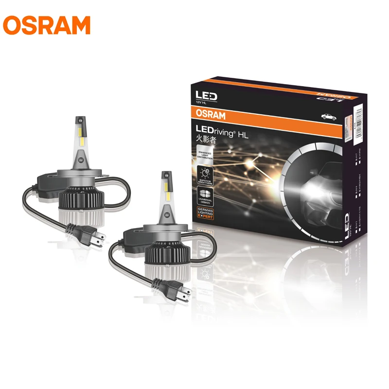 OSRAM СВЕТОДИОДНЫЙ H4 9003 HYZ светодиодный riving 6000K холодный белый Светодиодный фонарь для автомобиля, подлинный дальний и ближний свет 140% больше яркости 46204CW, пара