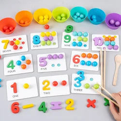 Elimination Bead Clip Bead Montessori Wooden Matching Game Interactive Toy For Kids Color Classification Stacked Educational Toy