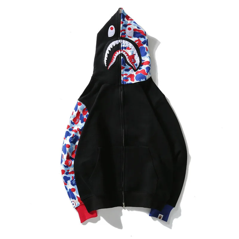 

Japanese-style Popular Brand Shark Hoodie Camouflage Paris Limited Funds Teenager Fashion Street 2018 New Style Men's Sweatshirt