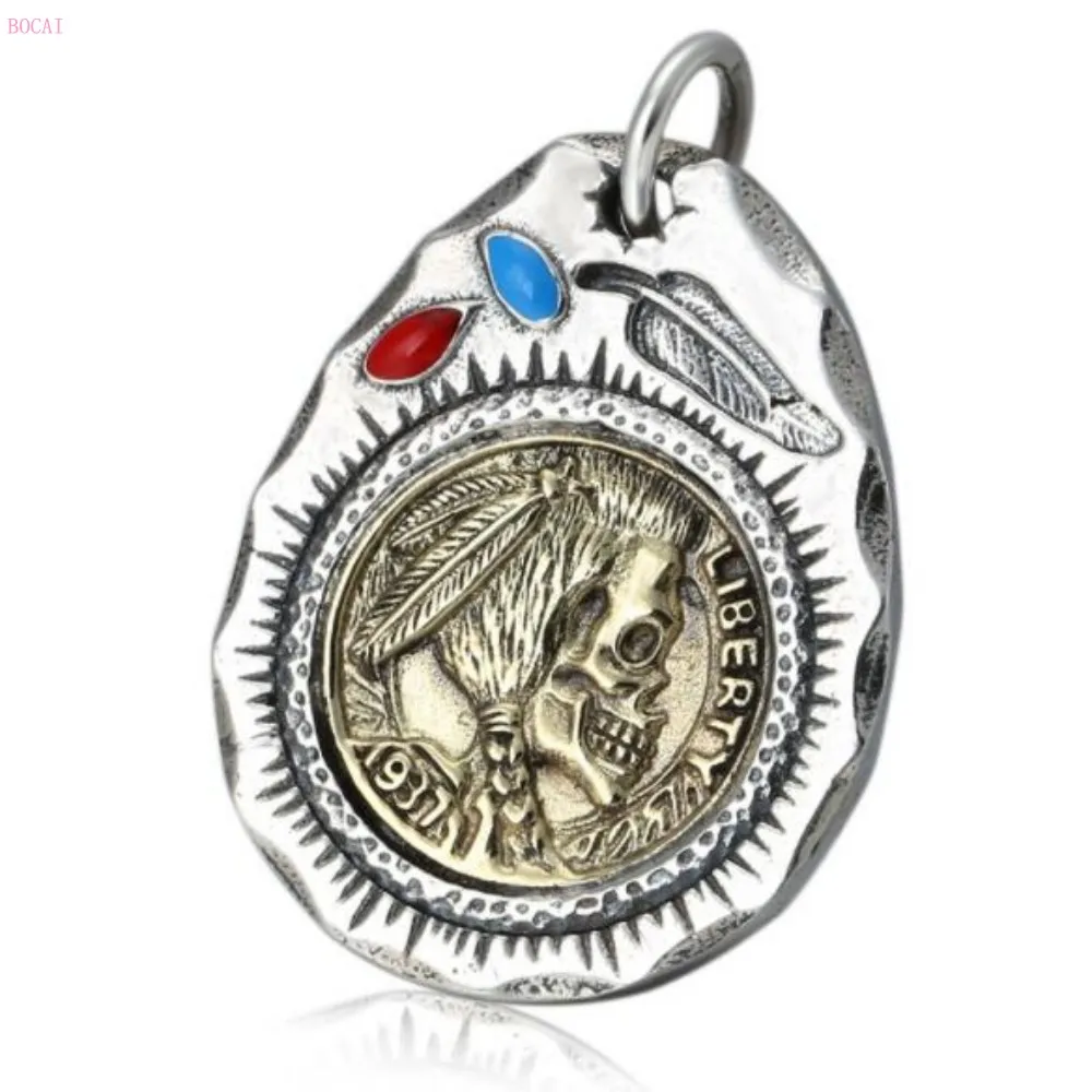 

S925 Silver Fashion Jewelry pendant for men and women personality Thai silver 1937 Indian Sheik Pendant 2019 new