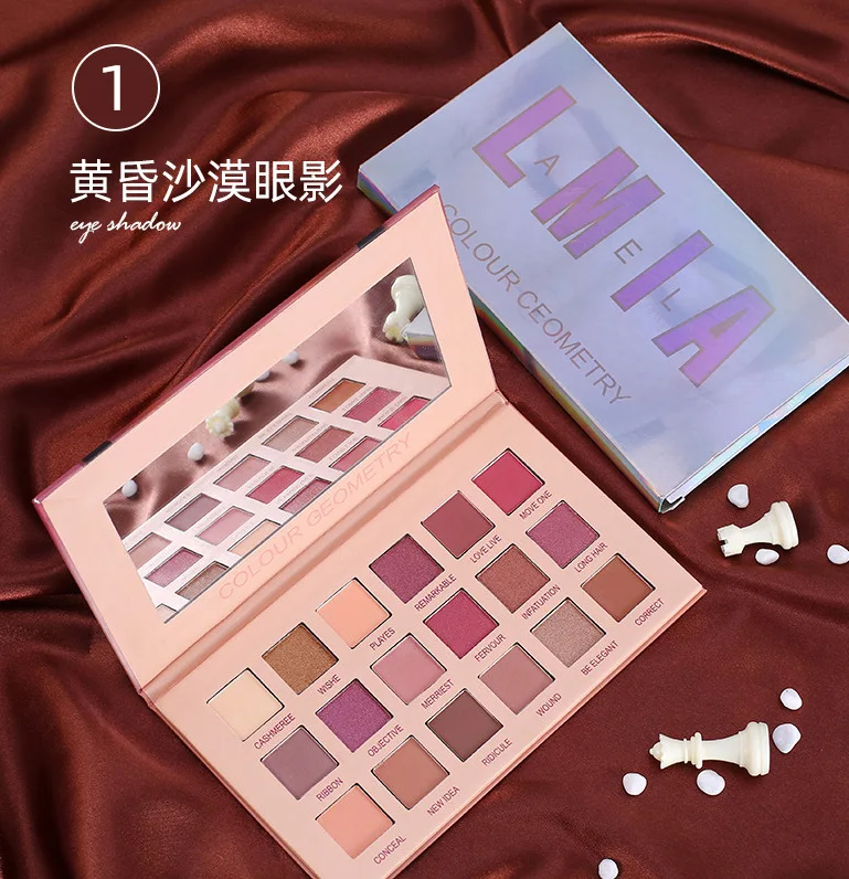 

New Style 18 Colors Adenium Obesum Eyeshadow Compact Hot Selling Makeup Eye Shadow Cosmetics Beginners Easy on the Makeup