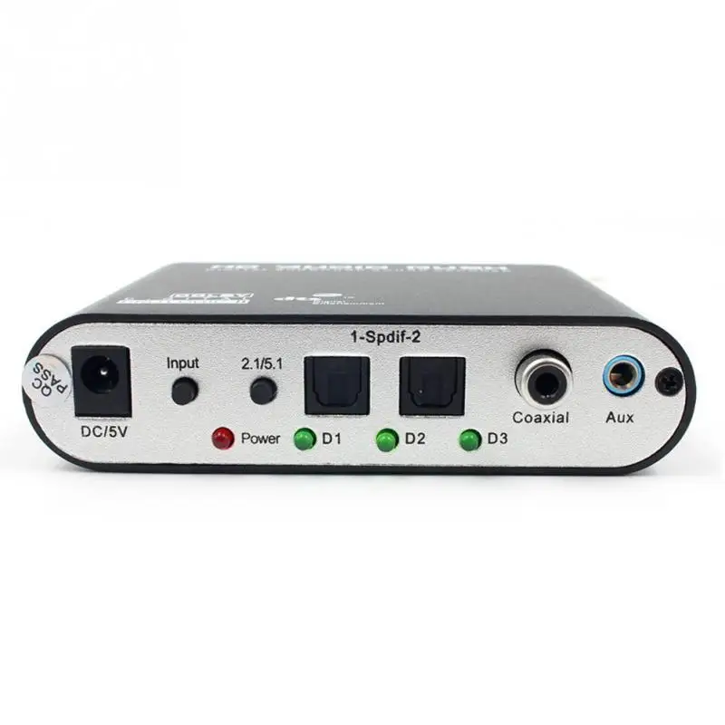5,1 канальный портативный AC3 оптический объемный звуковой сигнал коаксиальный преобразователь HD плеер аудио декодер аналоговый усилитель DTS цифровой