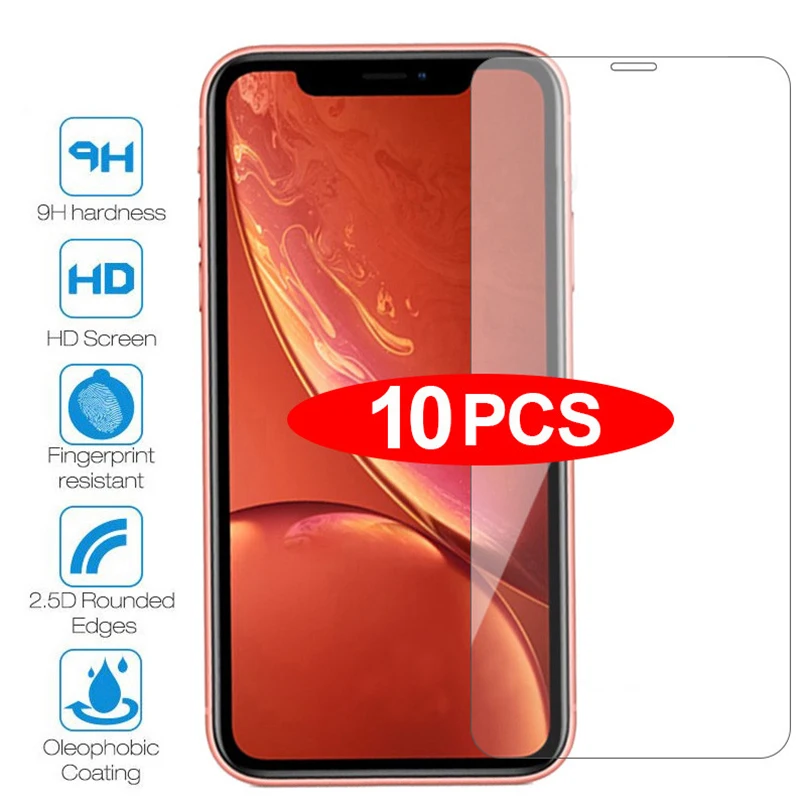 10 шт. закаленное стекло для iPhone 11Pro Max 6 6s 7 8 Plus 5 5s 5c SE Защитная пленка экрана X XS XR |