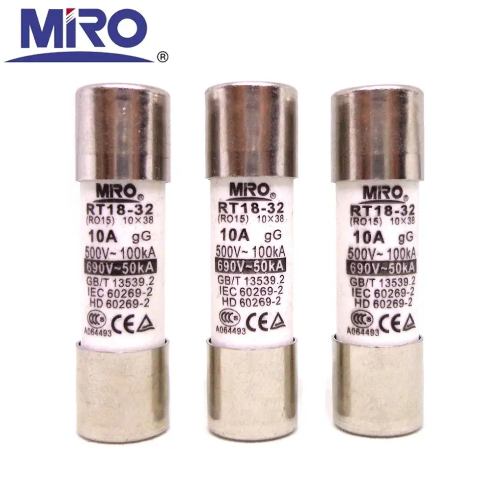 

MRO RT18-32 500V 10x38mm Quick Fast Blow Ceramic Fuses RO15 1A/2A/3A/4A/5A/6A/8A/10A/16A/20A/25A/32A Fuse