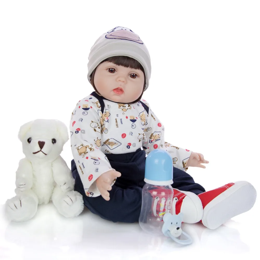 Boneca Bebe reborn Детские куклы-Новорожденные 55 см Силиконовые Детские куклы reborn игрушки для детей подарок npk кукла