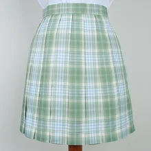 Юбка с завышенной талией в стиле Харадзюку для девушек, плиссированная юбка в клетку для студентов, женские японские юбки с бантиком Kawaii для женщин, S-XL