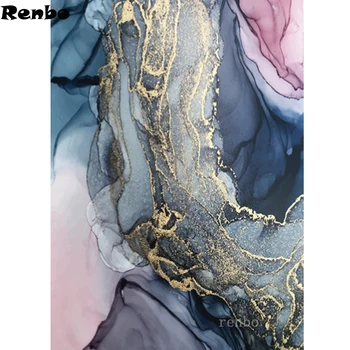 

5D Full square drill Diamond Painting Abstract pink gray line golden blue art Diamond Embroidery Diamond Mosaic Cross stitch kit