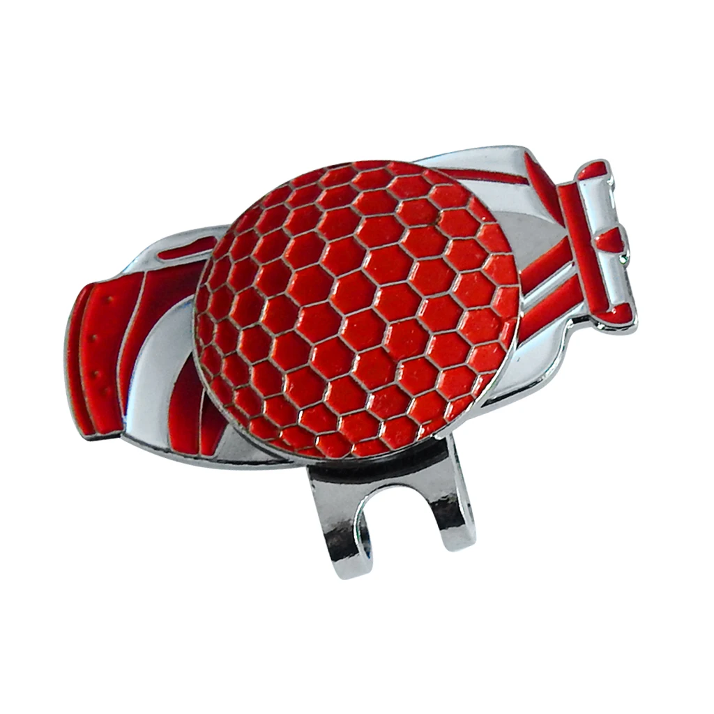 Magnetic Hat Clip with Golf Ball Marker, Set of 2, Funny Golf Bag Pattern
