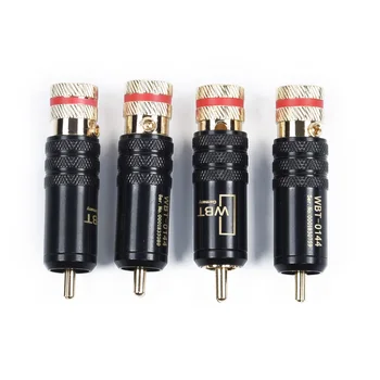

4pk Copper RCA Audio Video Connector Locking Screws Connection Cable Plug Kit