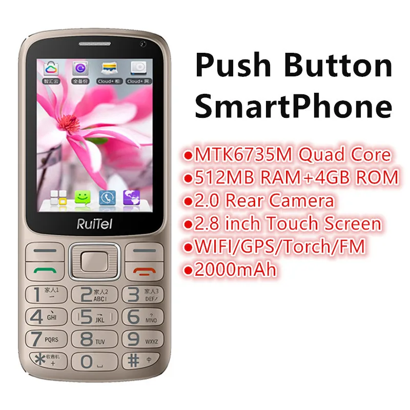 Кнопочный телефон с сенсорным экраном 2 8 дюйма мобильный МБ ОЗУ 4 Гб ПЗУ
