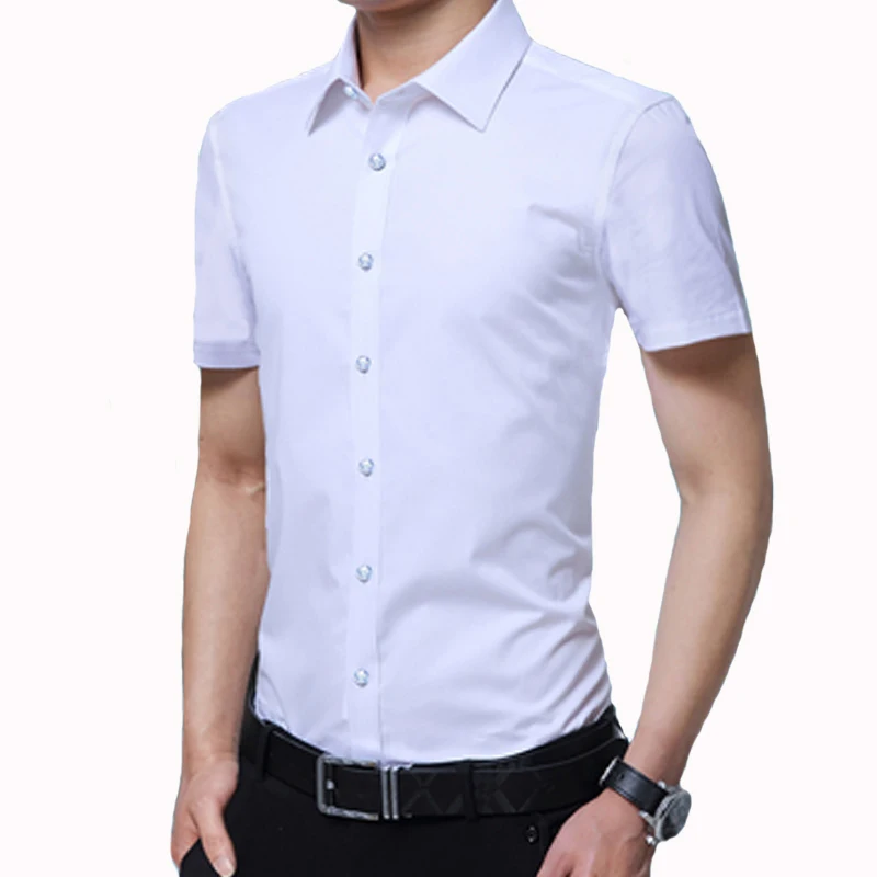 

Summer Features Shirts Men Casual Solid color Shirt New short Sleeve Casual Slim Fit Male Shirts Men's Casual Shirt Short Sleev