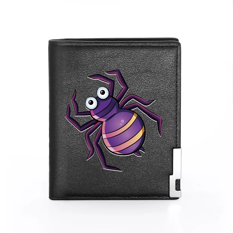 

Cute Big Spider Design Printing Leather Wallet Men Women Bifold Credit Card Holder Short Purse Male
