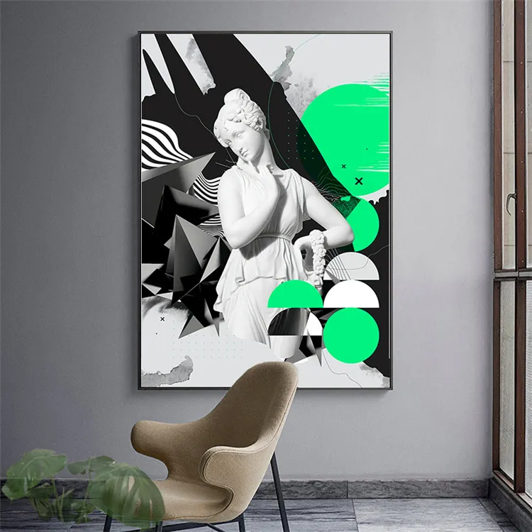 Vaporwave скульптура Давида холст художественные плакаты граффити искусство на