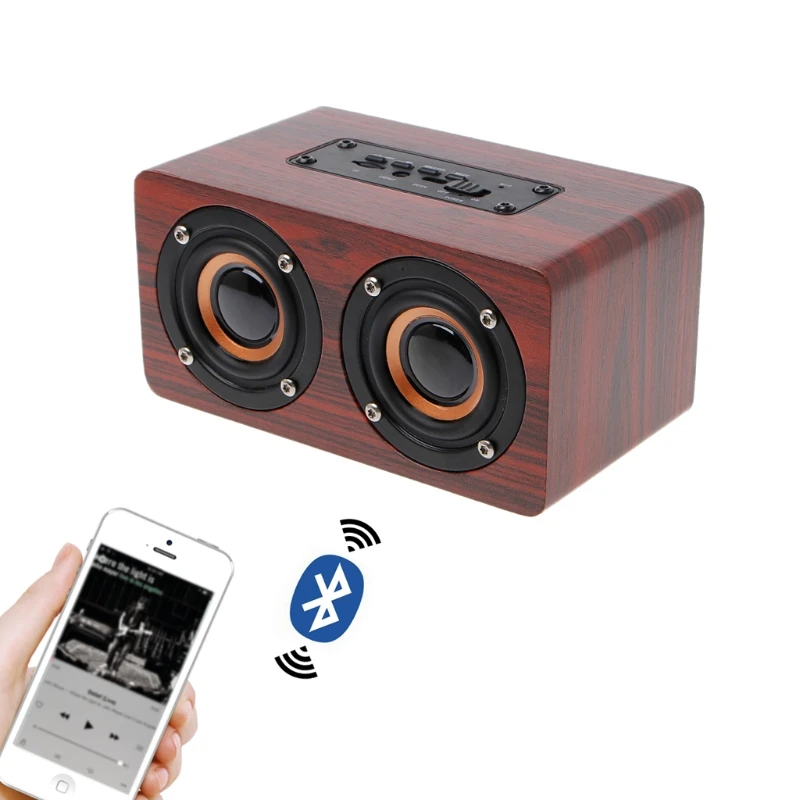 W5 Деревянный беспроводной Bluetooth динамик HiFi двойной динамик TF слот для телефона планшета