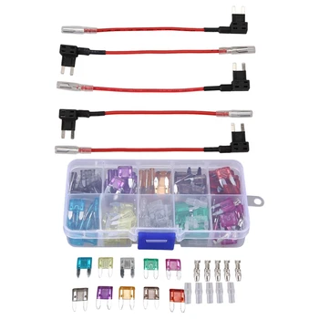

130PCS 16AWG Car Add-A-Circuit ATM APM Mini Fuse Tap Fuse Tap Fuse Terminal Sheath Set (2A3A5A7.5 A10A15A20A25A30A35A)