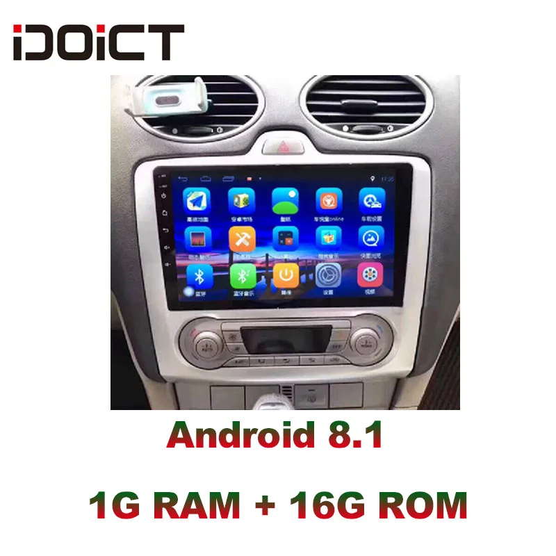 IDOICT Android 8 1 автомобильный DVD плеер GPS навигация Мультимедиа для Ford Focus радио 2005 2011