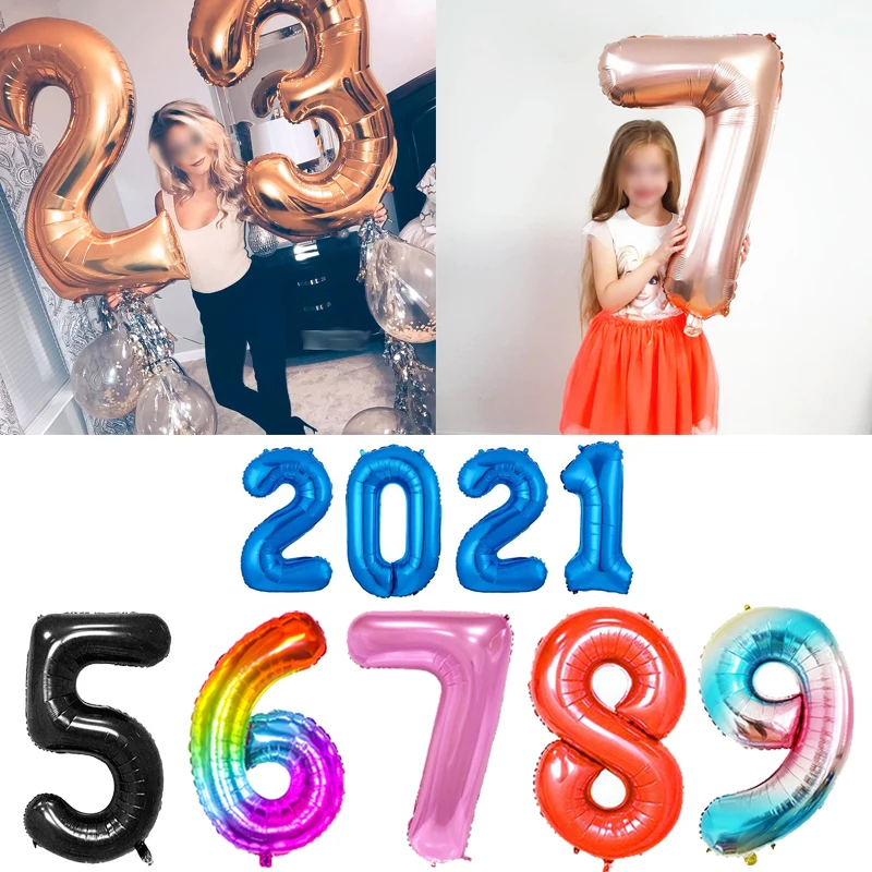 

40inch Big Size Gold Sliver Rose Gold Number Balloon Birthday Wedding Party Decorations Foil Balloons Kid Boy toy Baby Shower