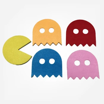 

10 pcs Pacman Felt Coaster Cup mats Cartoon Pad Happy Birthday Party House Decoration Deco Decoracion Gift Decoracao Fiesta