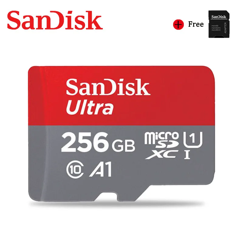256GB Adp Двойной Флеш-накопитель SanDisk Memory Card A1 400 Гб 256 ГБ 200 ГБ 128 Гб 64 ГБ, Micro sd карта, Class10 32 Гб оперативной памяти, 16 Гб встроенной памяти, карта памяти Microsd TF/SD флеш-карта для смартфона - Емкость: 256GB Adp