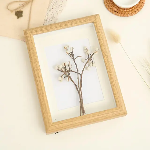 Fog Tölgy Képkeret Üveg Fa Függő Fotó Tartó Az Asztallapokhoz. Keretek Díszítik A Hálószoba Nappali Dekorációját 1 Db - Image 5
