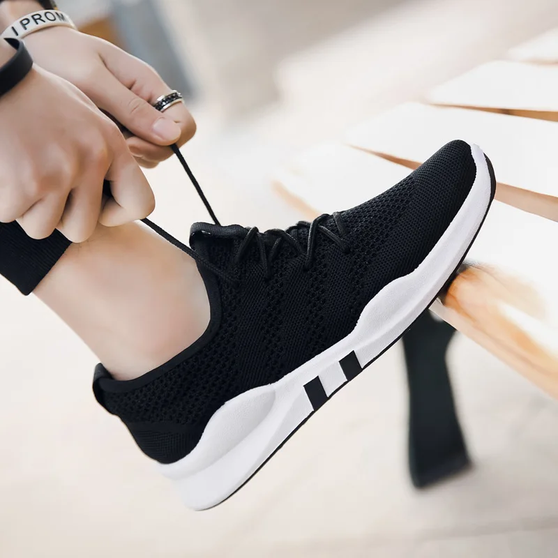 

2019 Spring And Summer New Style Sports Footwear Fly Woven Lace-up Breathable round-Toe MEN'S SHOES Fashion