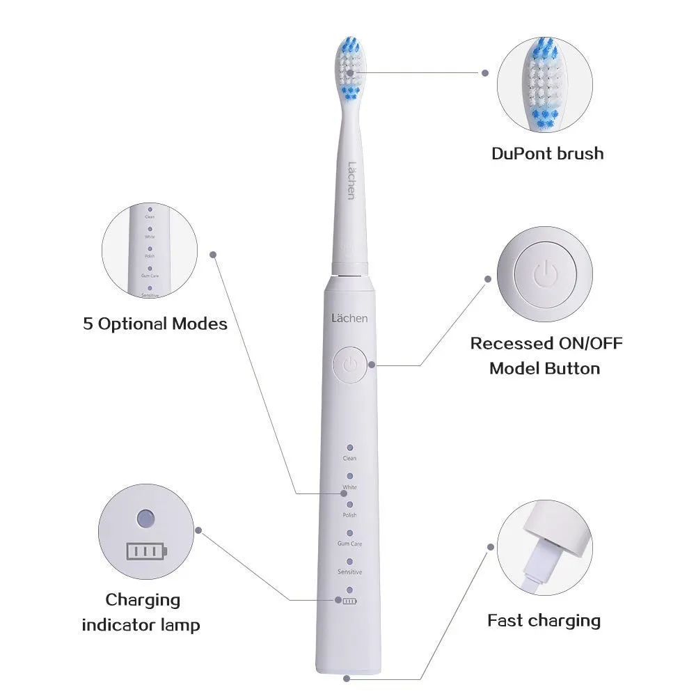 lachen Electric Toothbrush Rechargeable buy one get one free Sonic Toothbrush 5 Mode Travel Toothbrush with 8 Brush Head Gift lachen Electric Toothbrush Rechargeable buy one get one free Sonic Toothbrush 5 Mode Travel Toothbrush with 8 Brush Head Gift