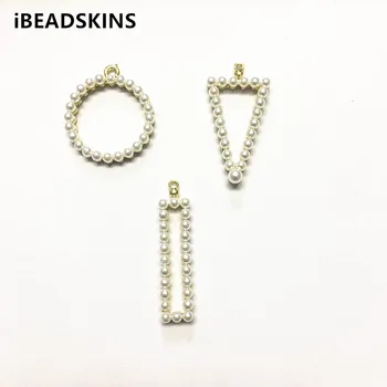 

New arrival! 50pcs Zinc Alloy with Imitation pearls Charm for Jewelry Necklace Accessories ,Earrings parts,hand Made Jewelry DIY