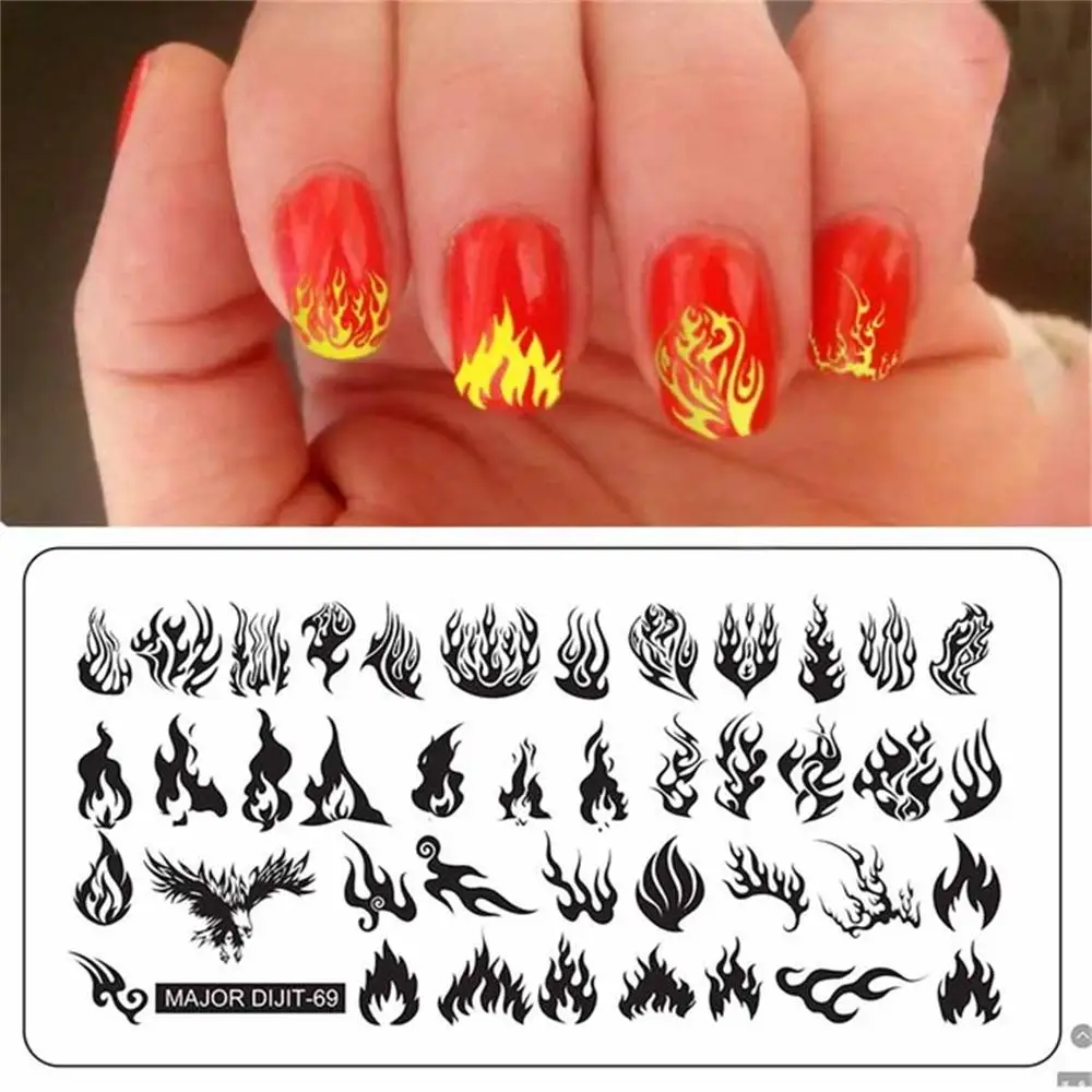 

1Pc Flame Geometry Pattern Nail Stamping Plates Underwater World Series Nail Art Template Image Manicure DIY Nail Designs Tools