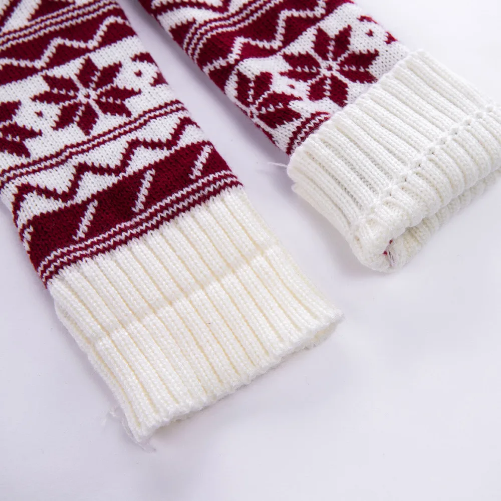 1 пара, модные женские зимние теплые гольфы с рождественским принтом, теплые вязаные носки выше колена, забавные носки