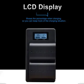 

CD-LP-E6-C Lcd Digital Display Charger Dual-slot Charger Solve the Trouble of Charging Electricity Battery Charger For Canon